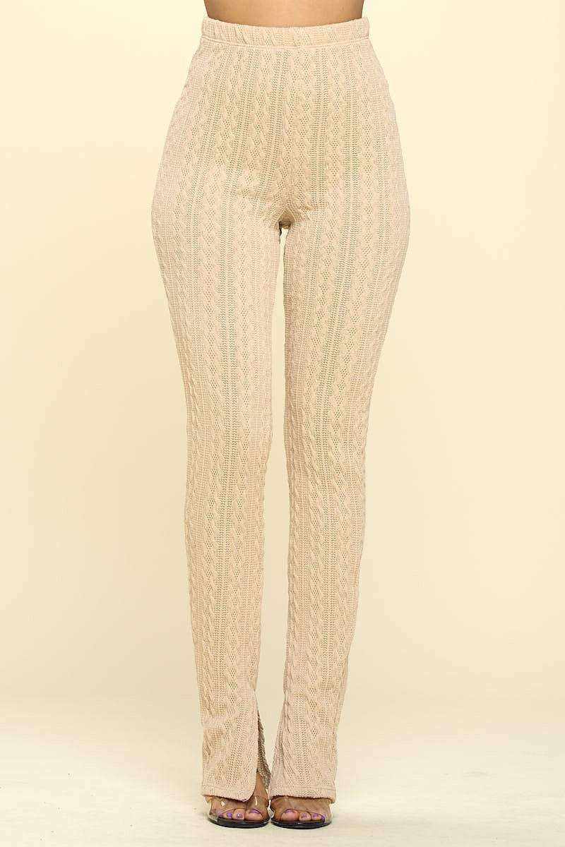 Cream knit leggings best sale