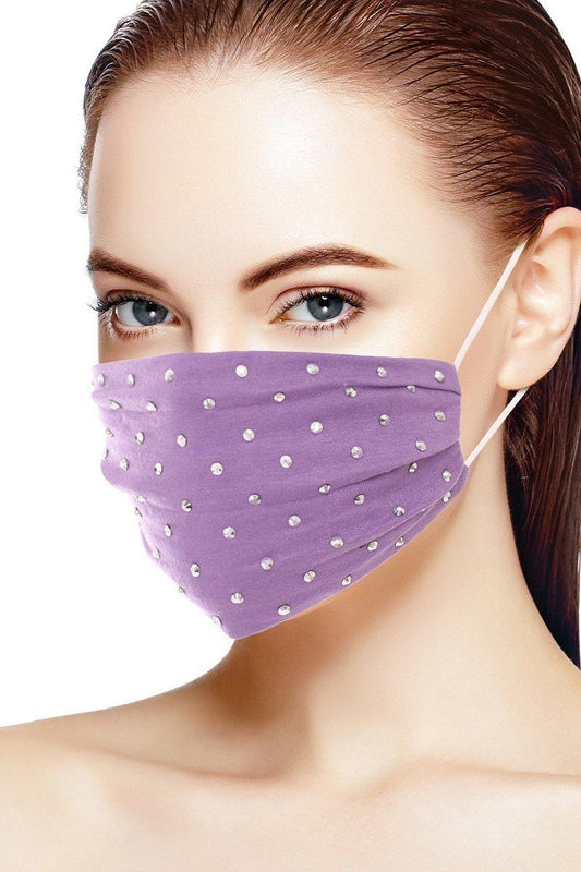 3d Shiny Silver Metal Studs Cotton Fashion Face Mask Smile Sparker