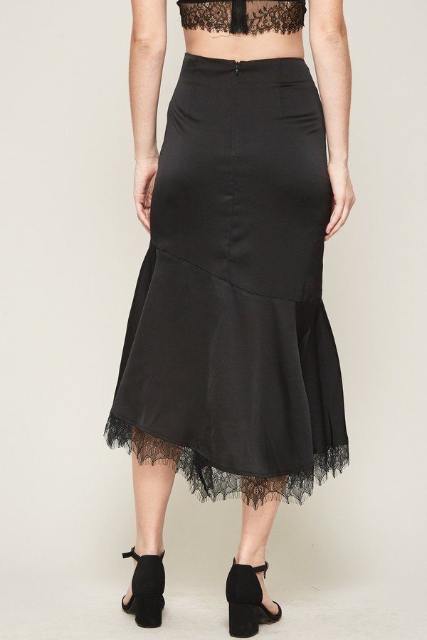 A Solid Woven Midi Skirt Smile Sparker