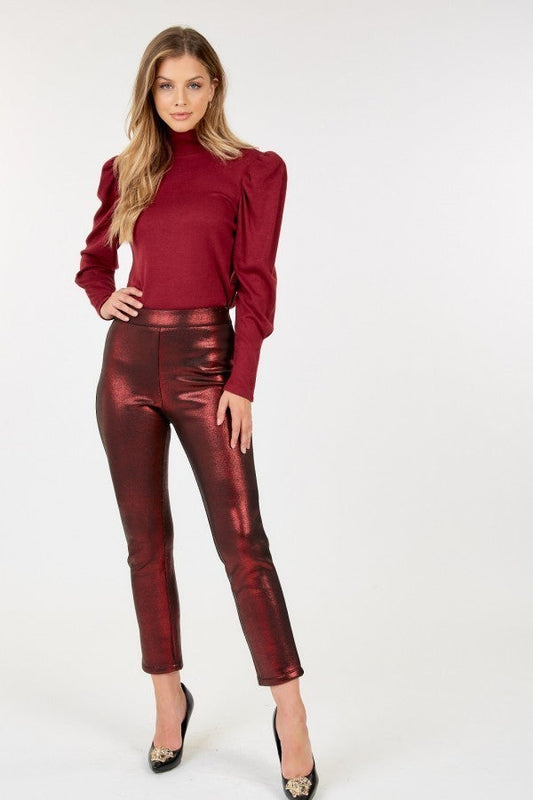 Animal Skin Vinyl Ankle Pants Smile Sparker