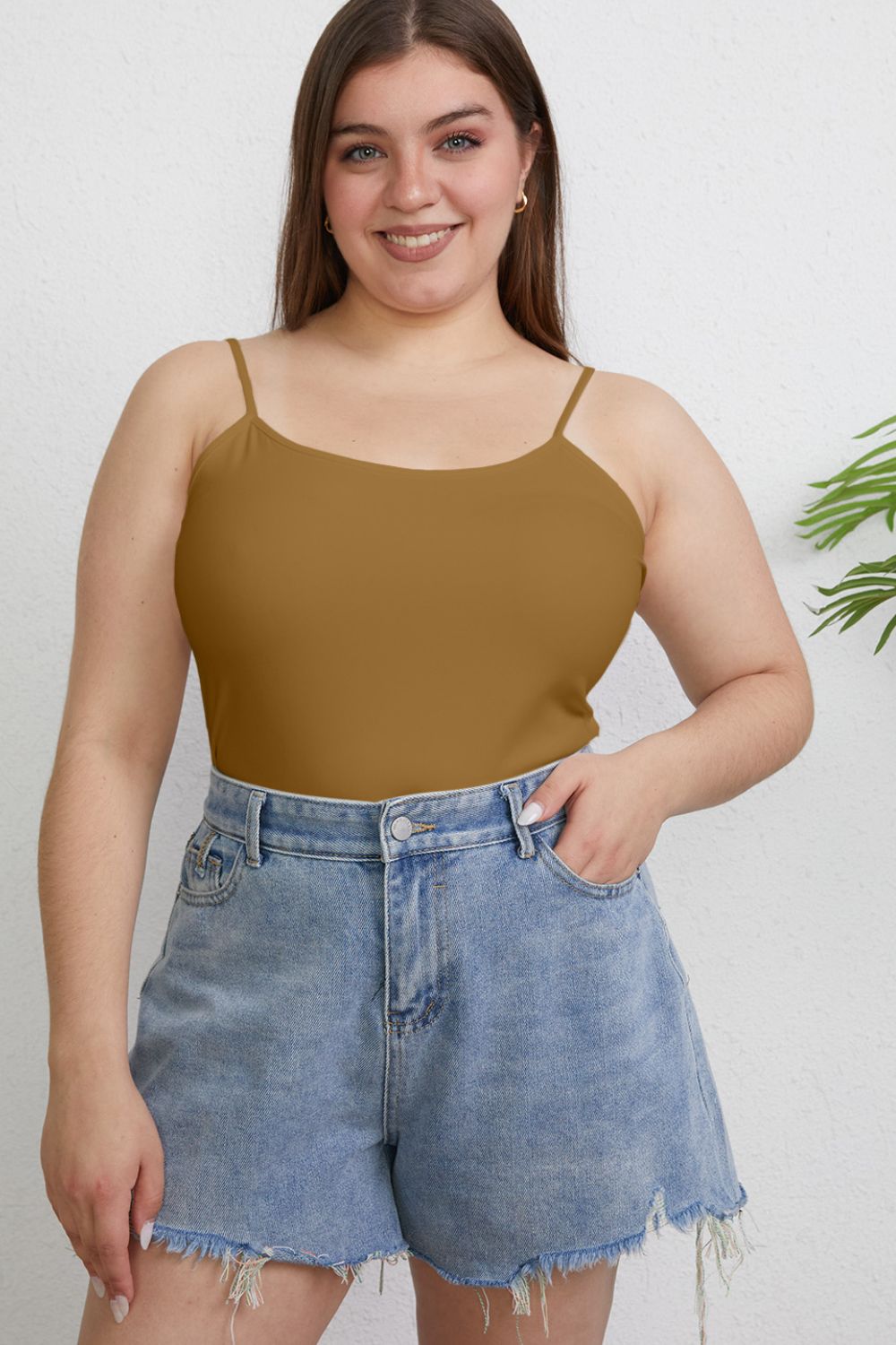 Basic Bae Full Size Round Neck Slim Cami - TOPS - Mixed