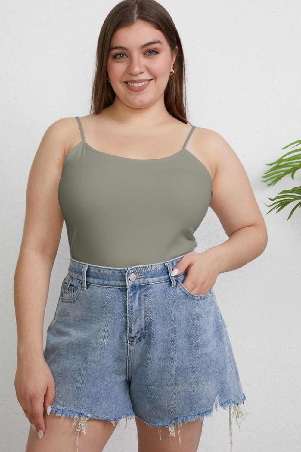 Basic Bae Full Size Round Neck Slim Cami - TOPS - Mixed