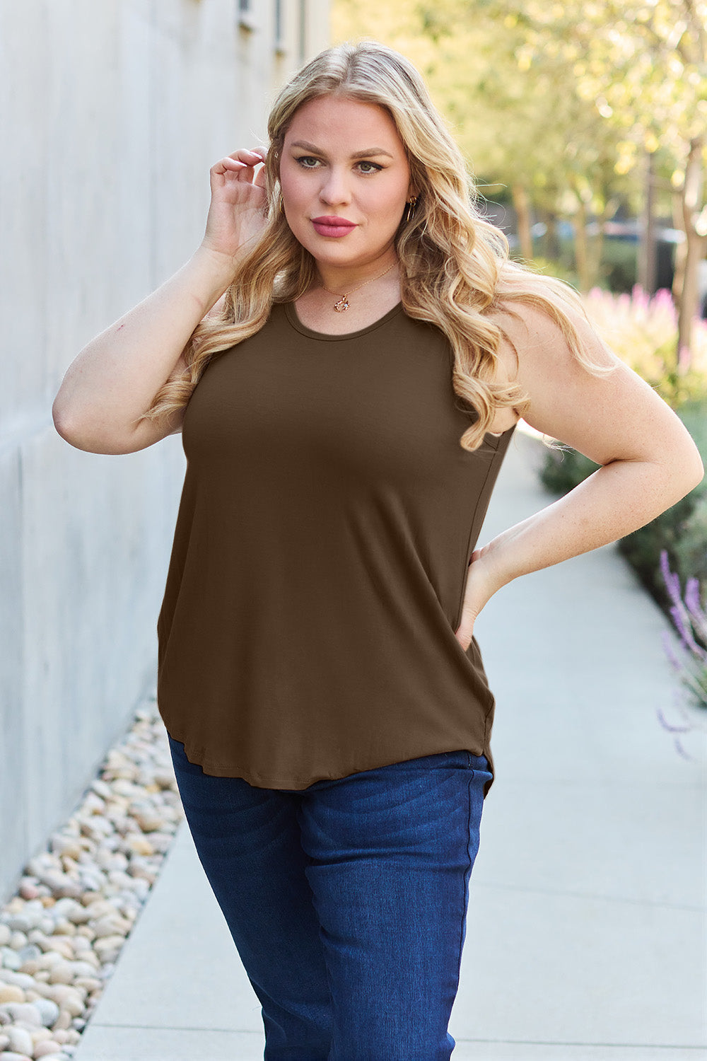 Basic Bae Full Size Round Neck Tank - TOPS - Mixed