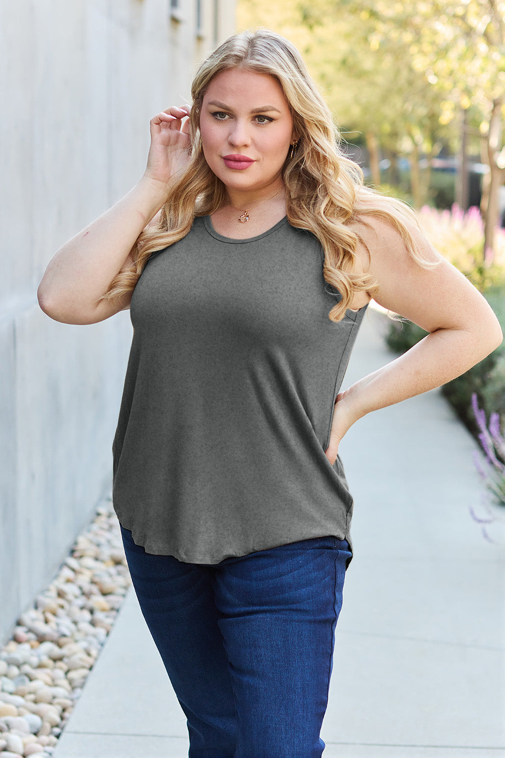 Basic Bae Full Size Round Neck Tank - TOPS - Mixed