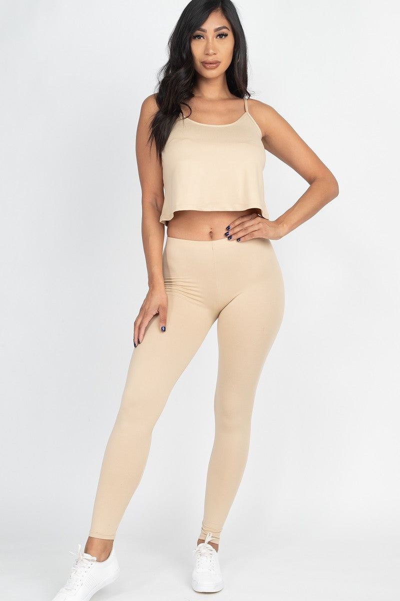 Cami Top And Leggings Set Smile Sparker