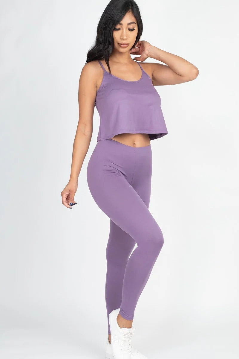 Cami Top And Leggings Set Smile Sparker