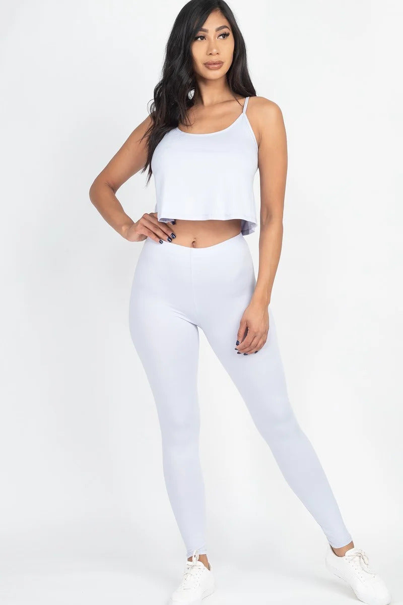 Cami Top And Leggings Set Smile Sparker