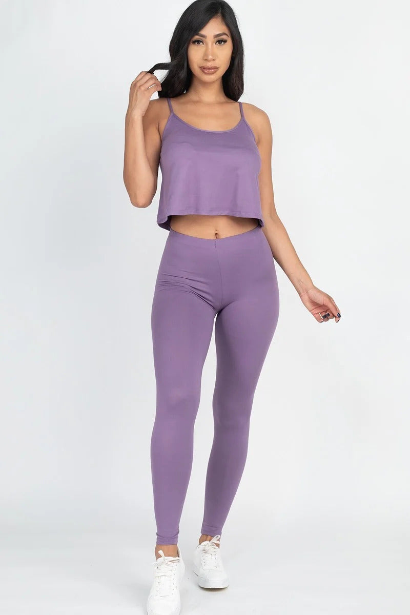 Cami Top And Leggings Set Smile Sparker