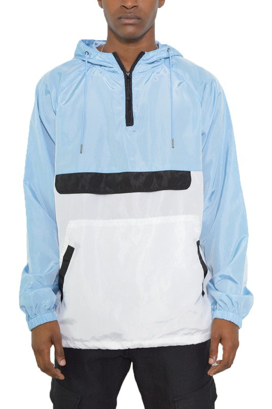 Color Block Anorak Jacket Pullover Windbreaker Smile Sparker