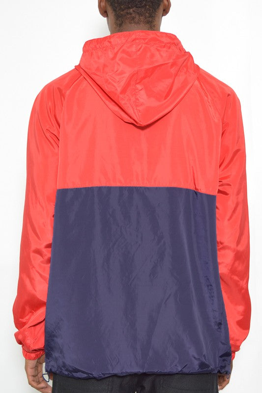 Color Block Anorak Jacket Pullover Windbreaker Smile Sparker