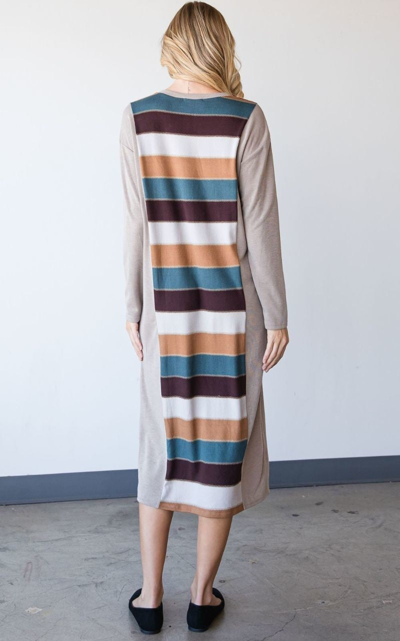 Colorblock Striped Dress Smile Sparker