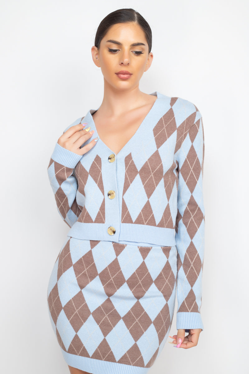 Diamond Button-front Cardigan Top Smile Sparker
