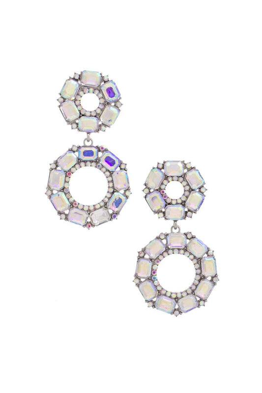 Double Circle Rhinestone Earring Smile Sparker