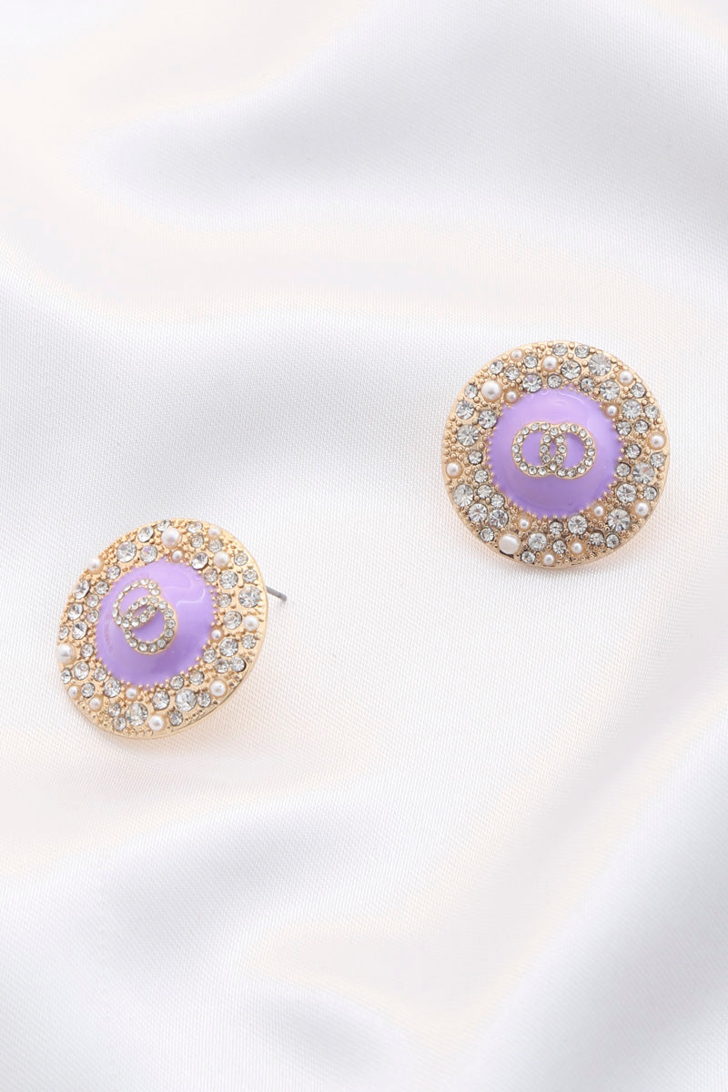 Double Circle Round Metal Earring Smile Sparker