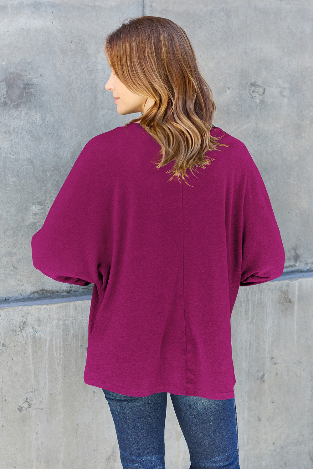 Double Take Full Size Round Neck Long Sleeve T-Shirt - SHIRTS & BLOUSES - Mixed