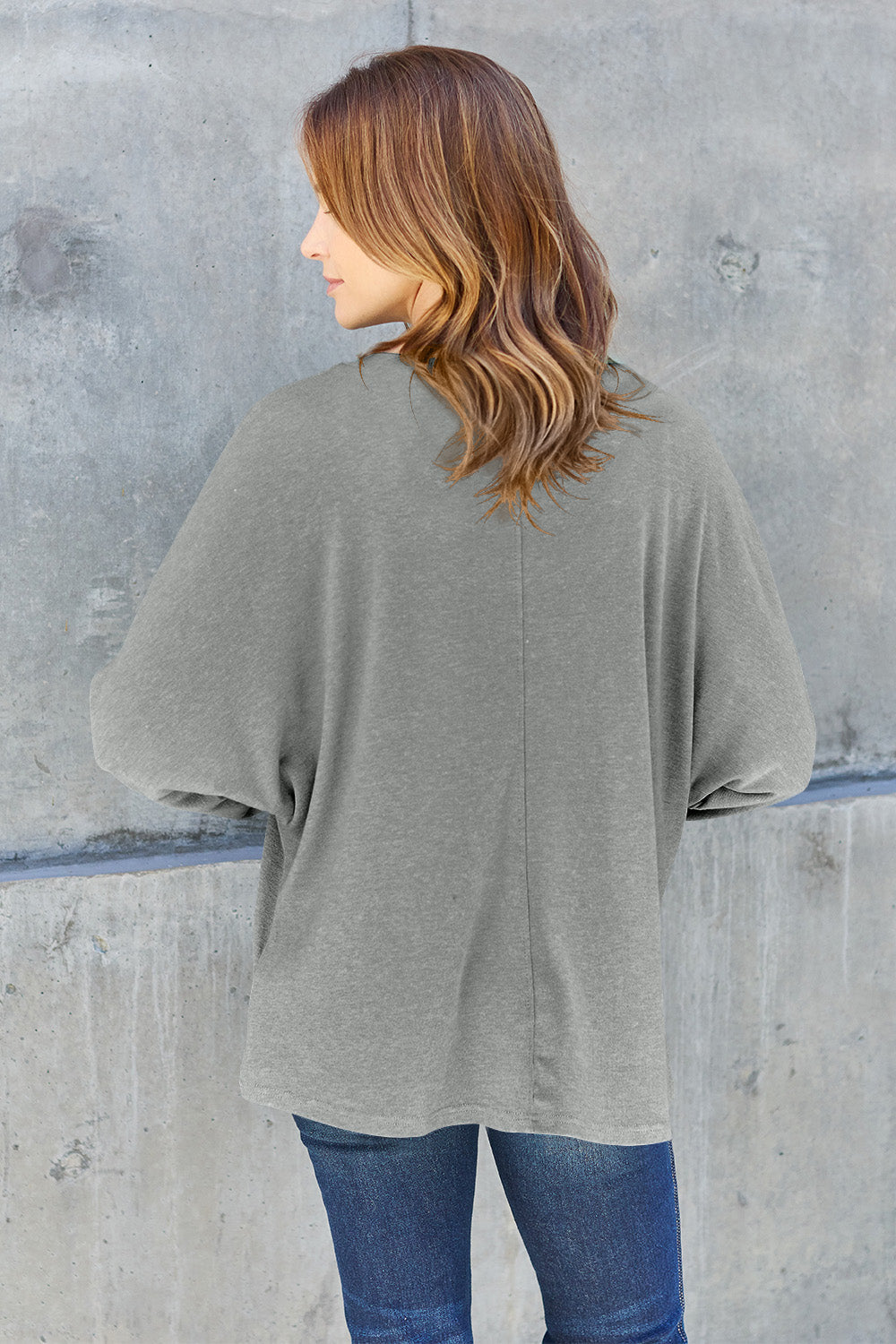 Double Take Full Size Round Neck Long Sleeve T-Shirt - SHIRTS & BLOUSES - Mixed