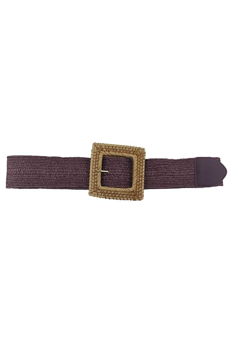 Fashion Square Straw Buckle Belt Smile Sparker