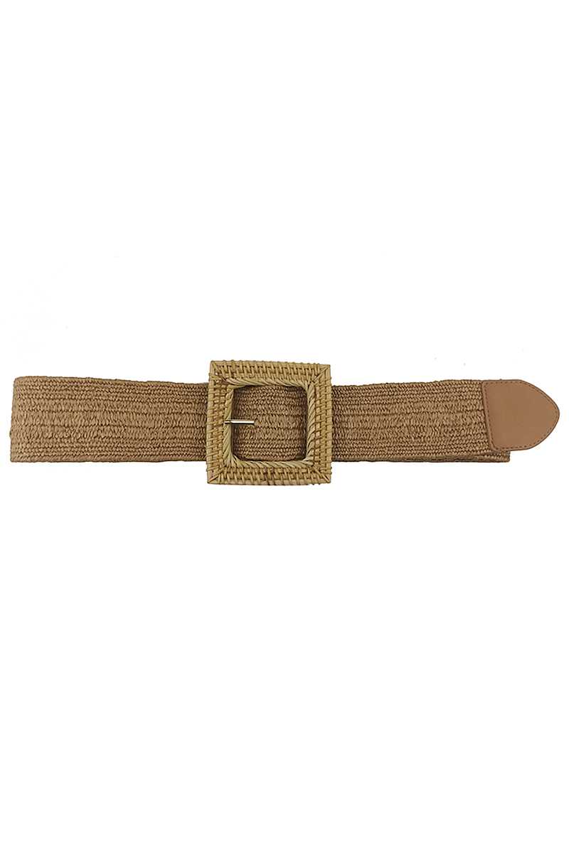 Fashion Square Straw Buckle Belt Smile Sparker