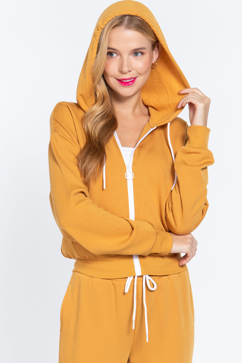 Fleece French Terry Jacket - JACKETS & OUTWEAR - Yellow