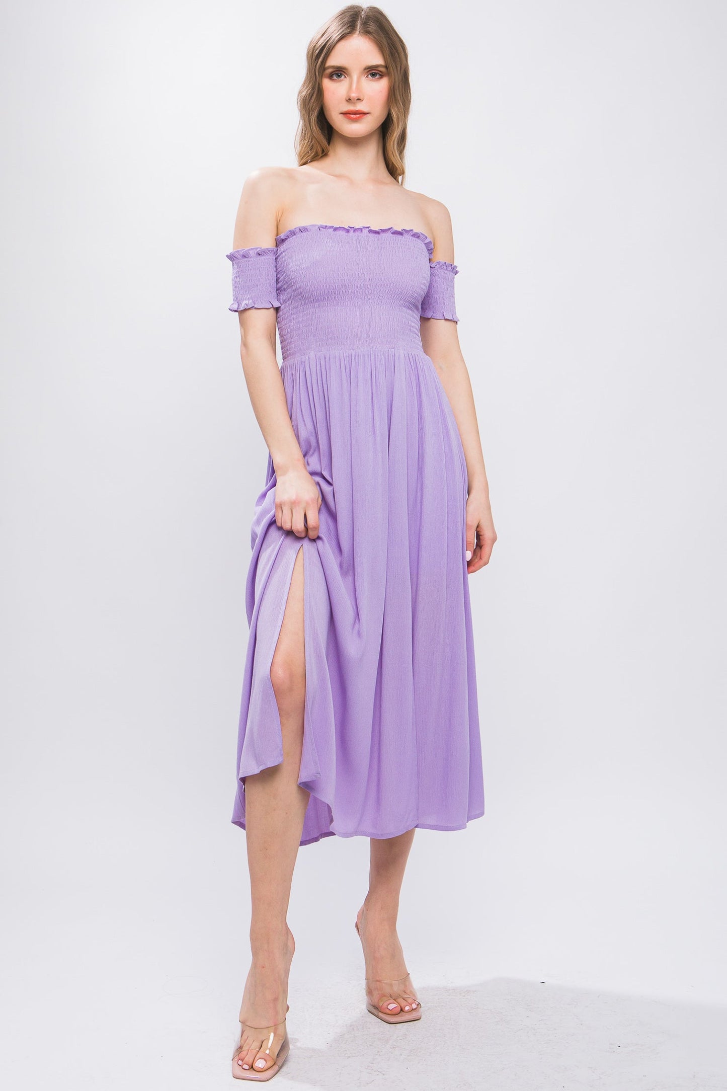 Flowy Off The Shoulder Dress Smile Sparker