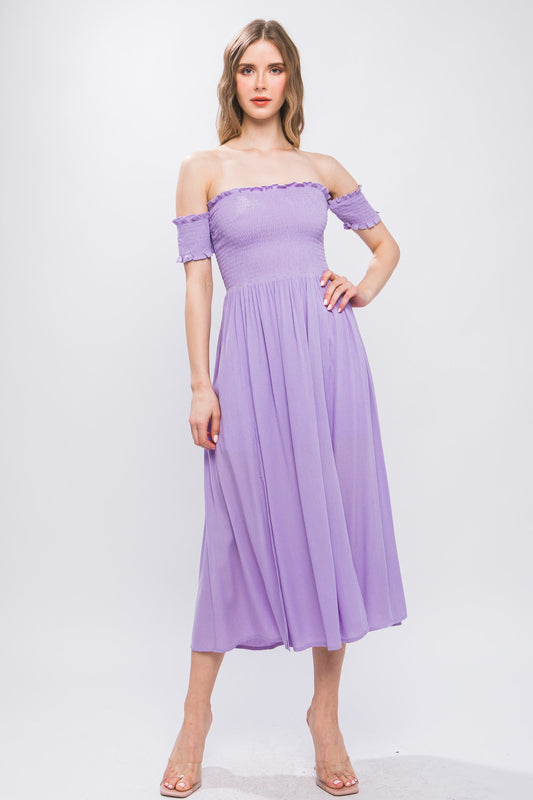 Flowy Off The Shoulder Dress Smile Sparker