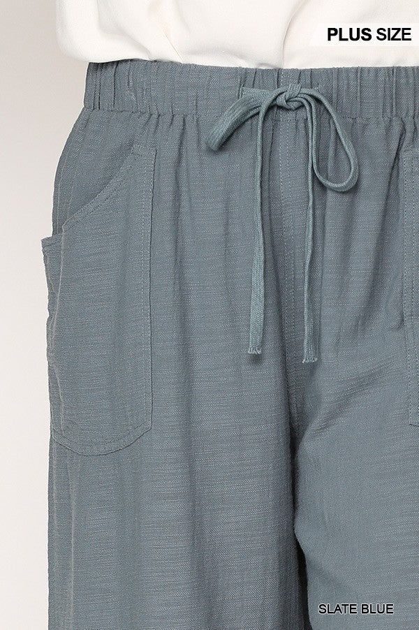 Frayed Wide Leg Pants With Pockets Smile Sparker