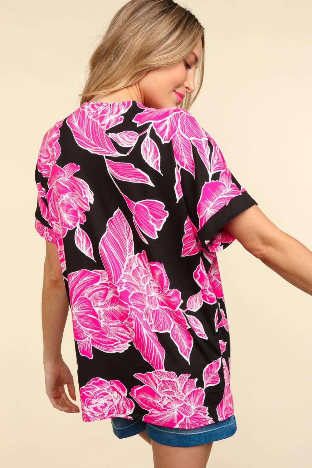 Haptics Floral Drop Shoulder T-Shirt - TOPS - Multi