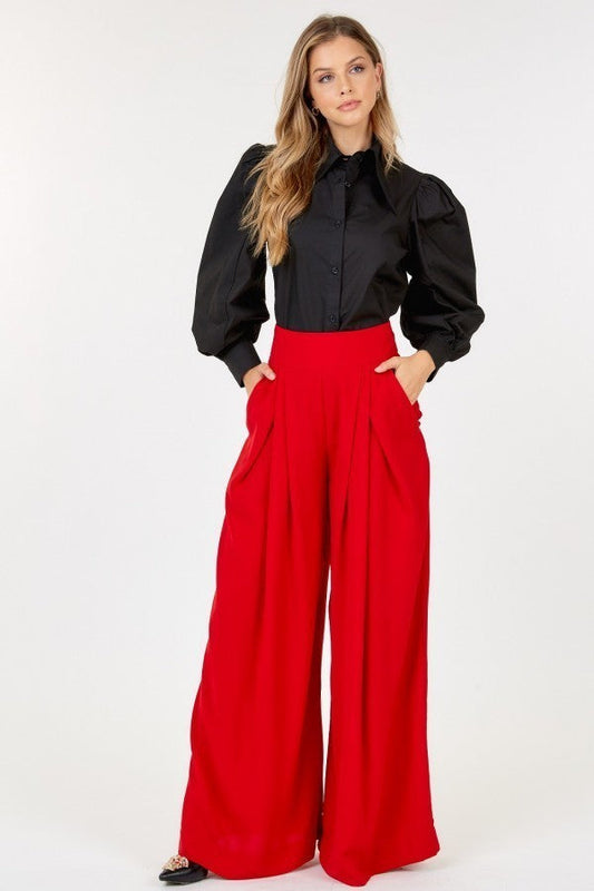 High Waist Palazzo Pants Smile Sparker