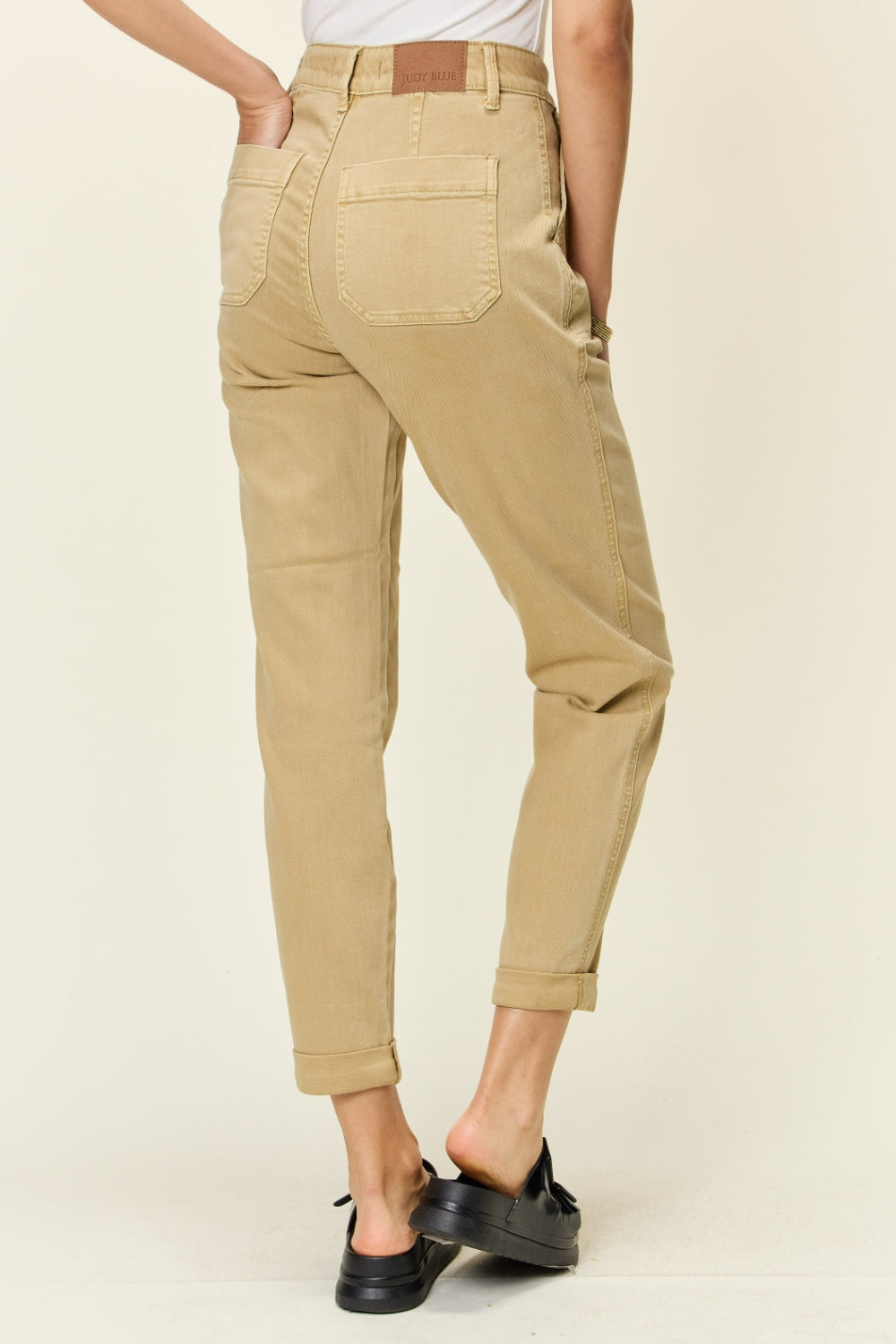 Judy Blue Full Size High Waist Jogger Jeans - JEANS - Khaki