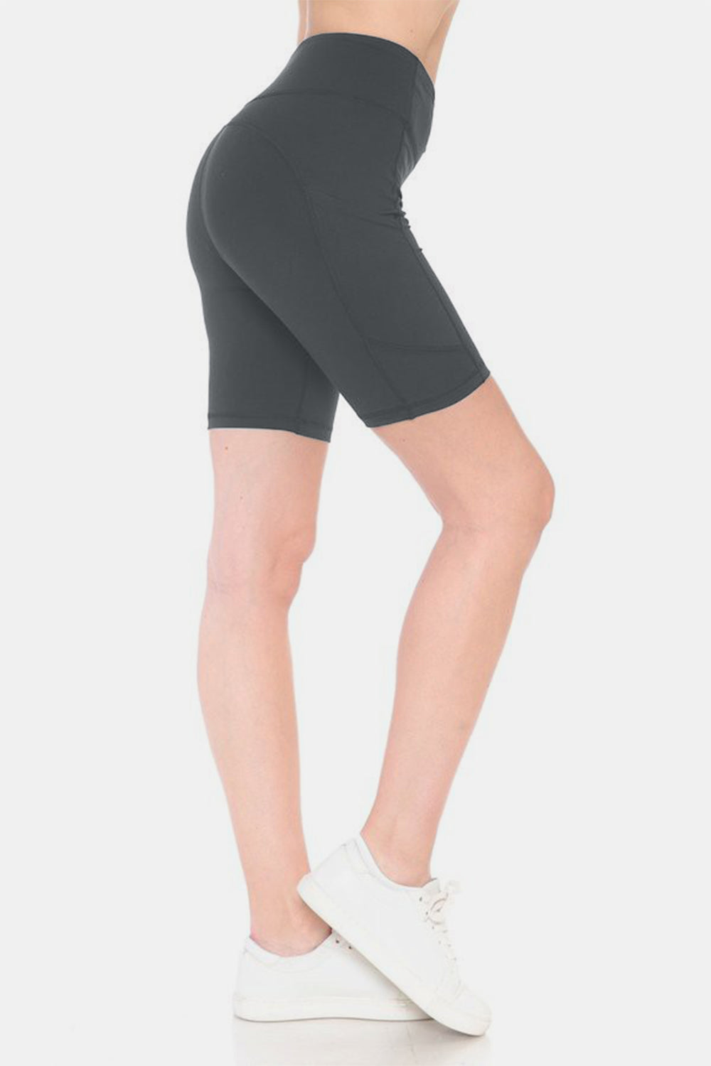 Leggings Depot Full Size High Waist Active Shorts - ACTIVEWEAR - Charcoal