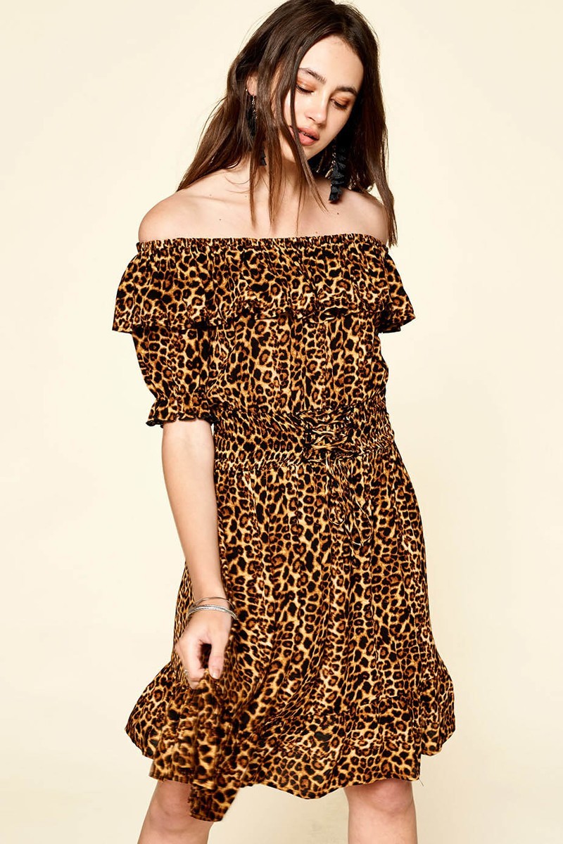 Leopard Printed Woven Dress Smile Sparker