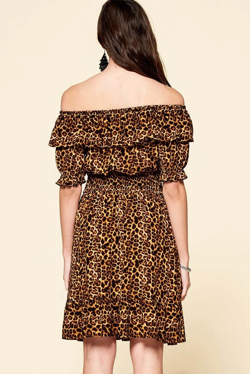 Leopard Printed Woven Dress Smile Sparker