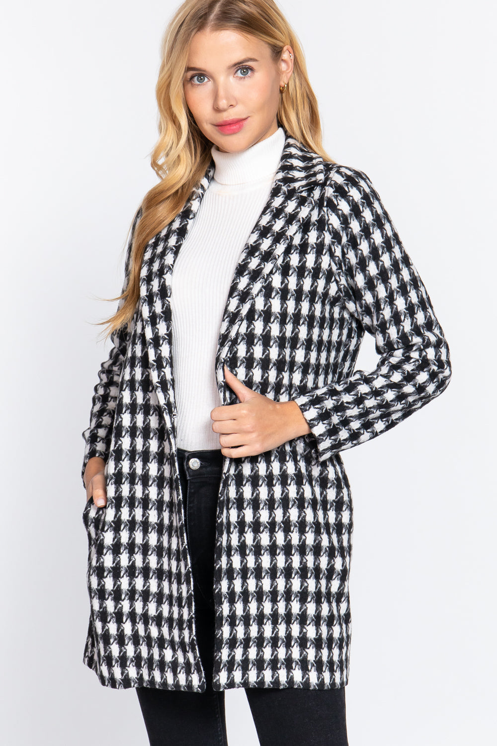 Long Slv One Button Jacquard Jacket Smile Sparker