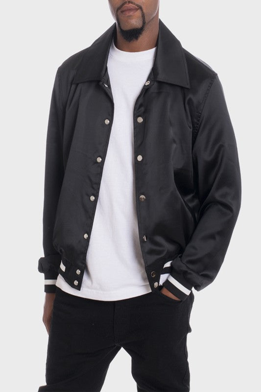 LUXURY Satin Bomber Jacket Smile Sparker