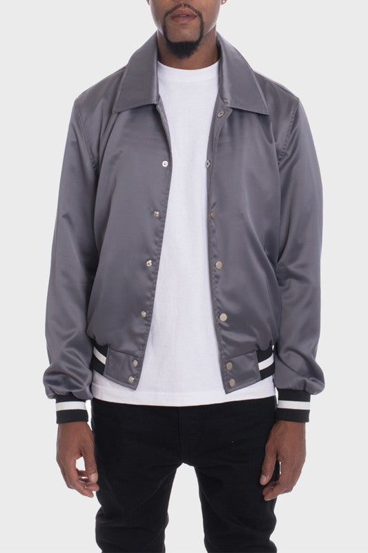 LUXURY Satin Bomber Jacket Smile Sparker