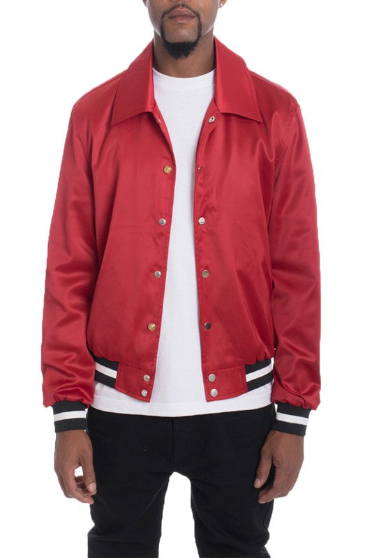 LUXURY Satin Bomber Jacket Smile Sparker