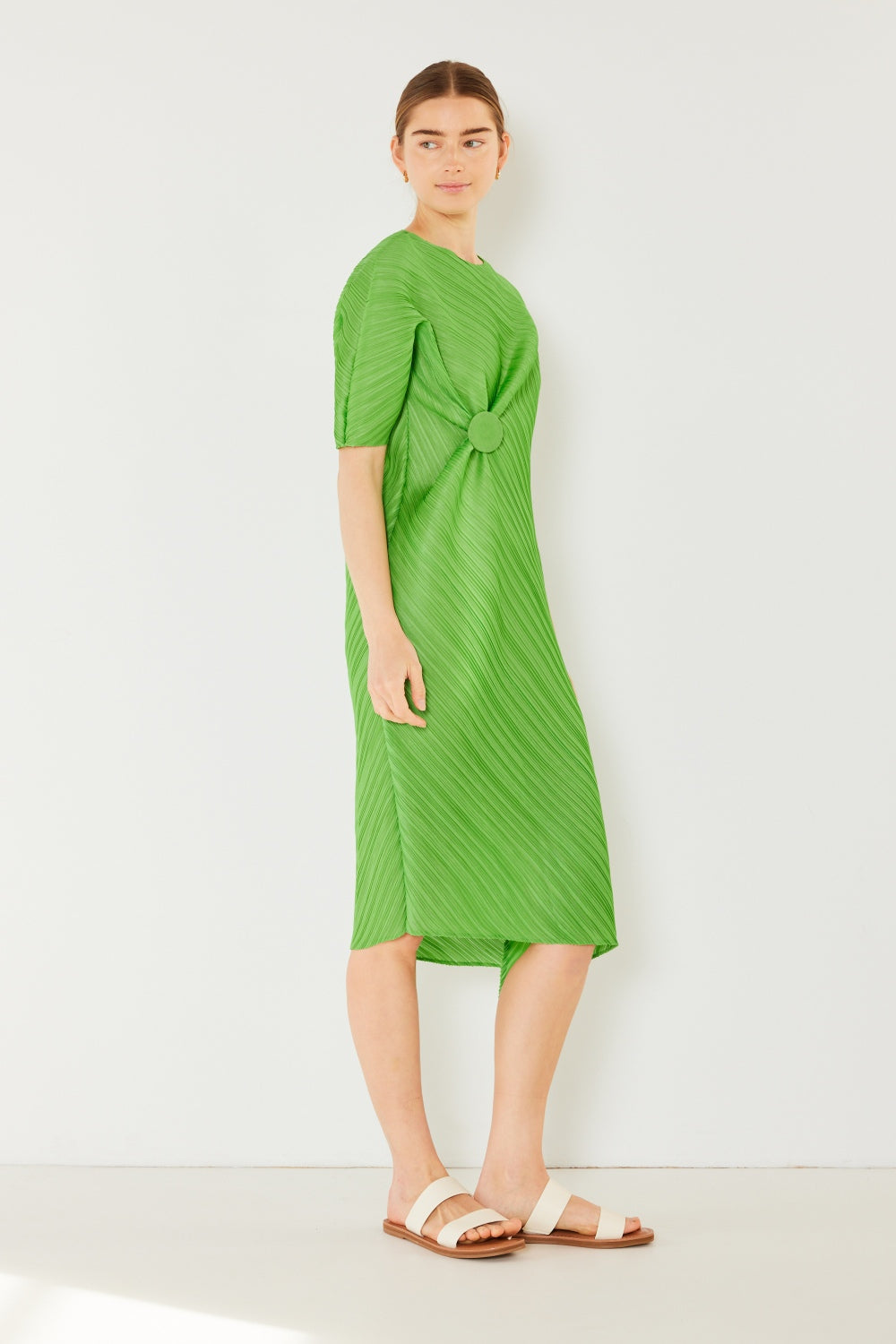 Marina West Swim Pleated Dolman Sleeve Dress - DRESSES - Mixed