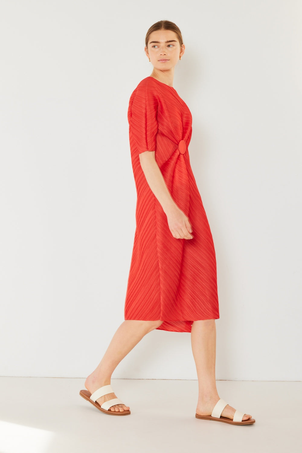 Marina West Swim Pleated Dolman Sleeve Dress - DRESSES - Mixed