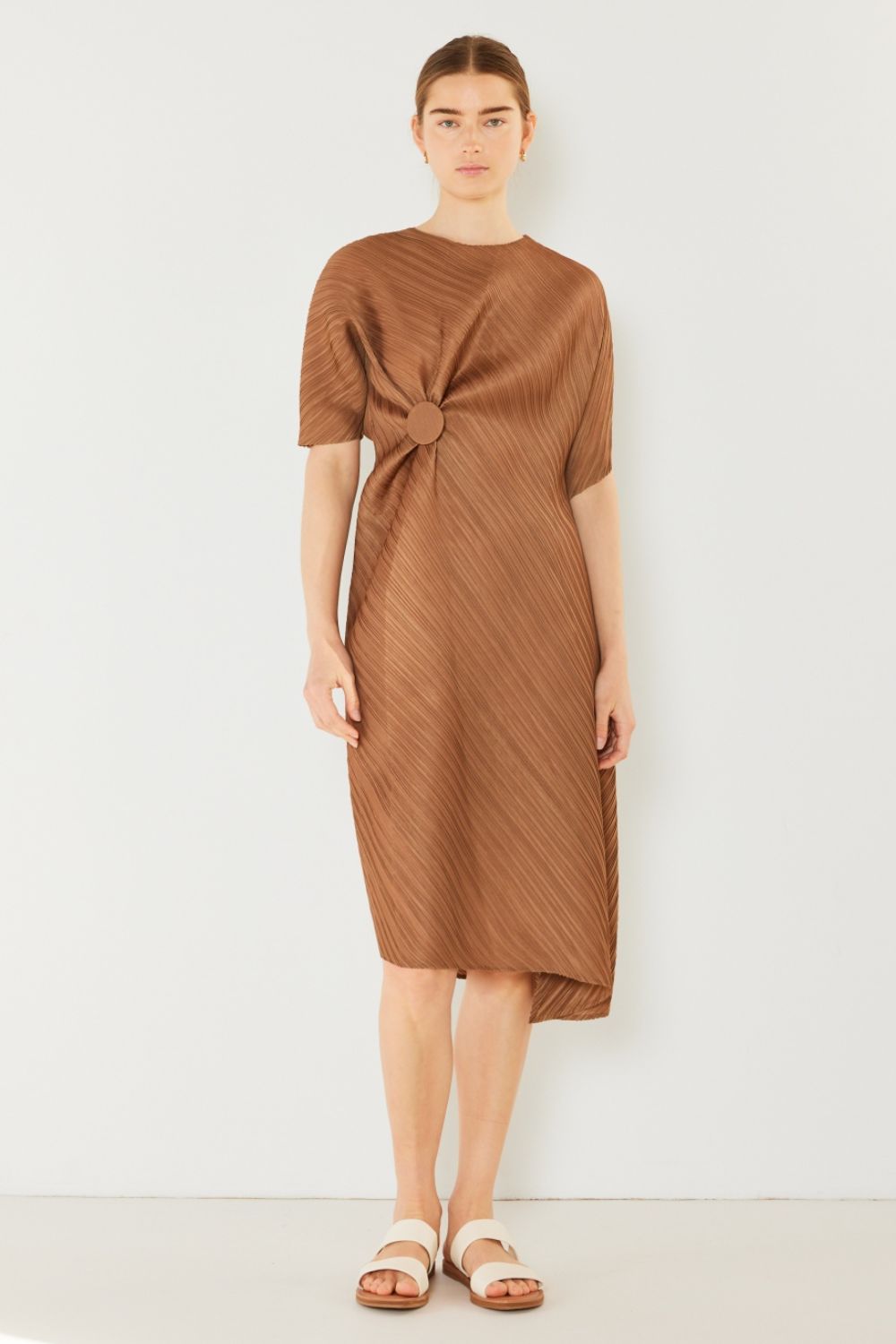 Marina West Swim Pleated Dolman Sleeve Dress - DRESSES - Mixed