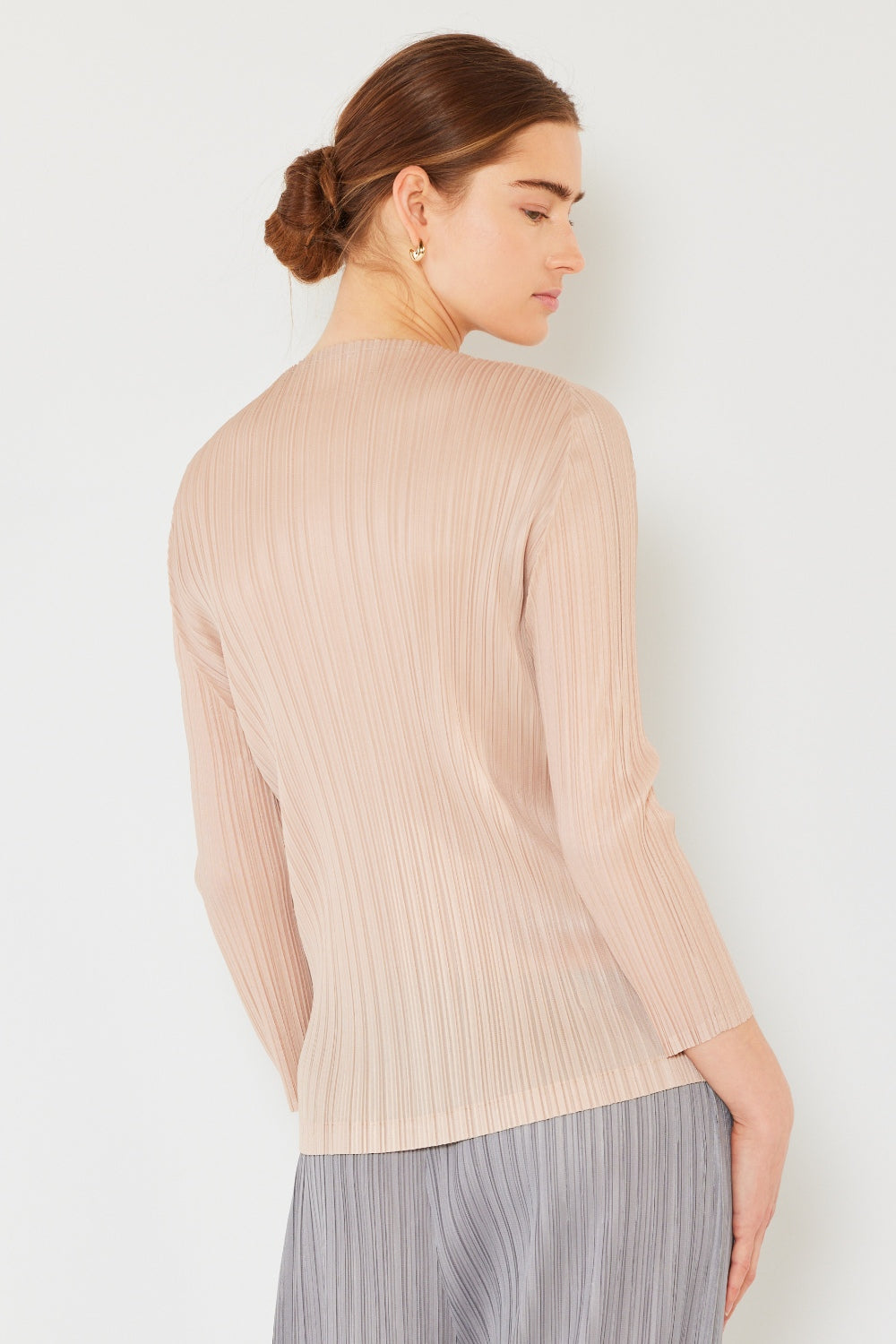 Marina West Swim Pleated Long Sleeve Boatneck Top - TOPS - Mixed