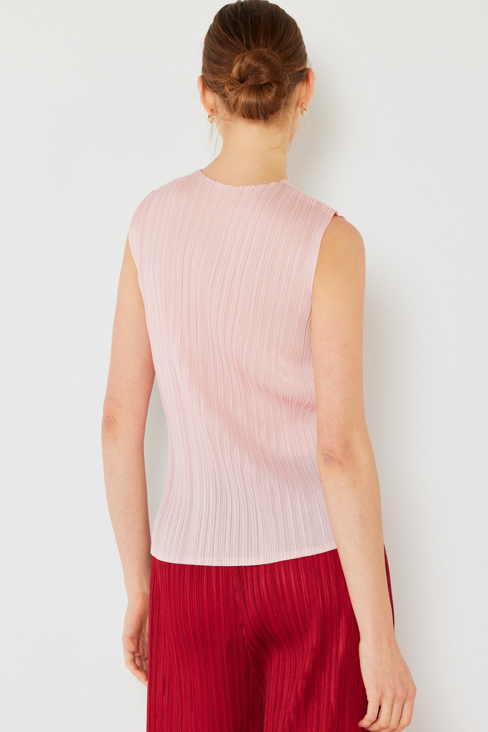 Marina West Swim Pleated Sleeveless Crewneck Tank - TOPS - Mixed