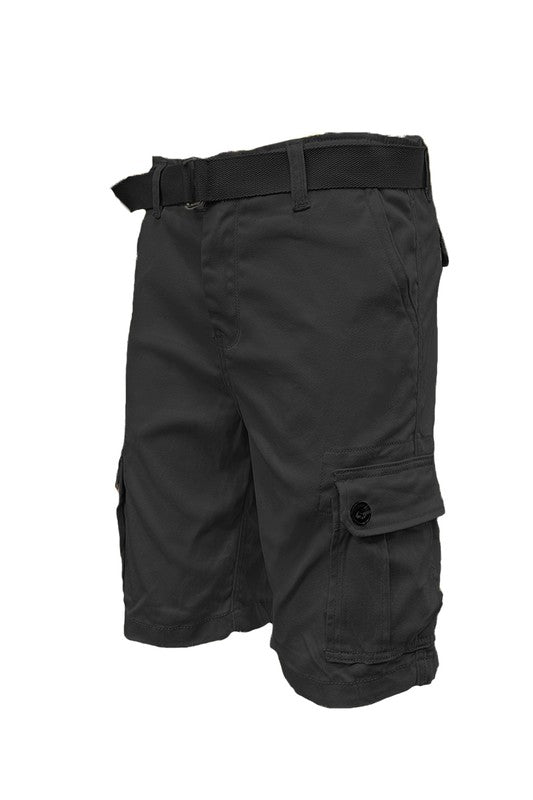 Mens Belted Cargo Shorts with Belt Smile Sparker