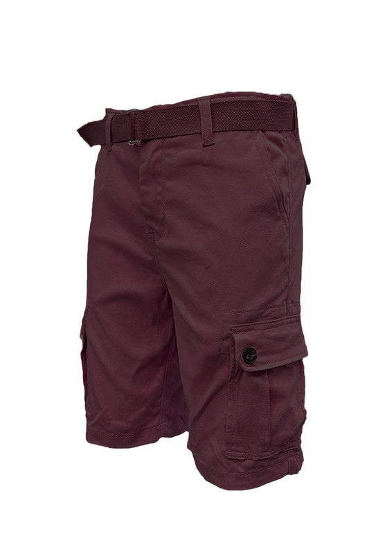 Mens Belted Cargo Shorts with Belt Smile Sparker