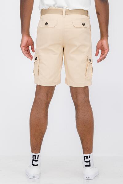 Mens Belted Cargo Shorts with Belt Smile Sparker