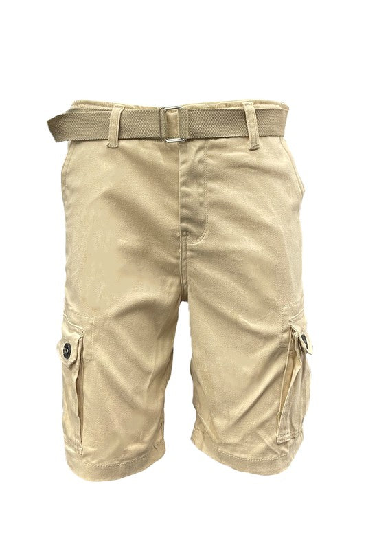 Mens Belted Cargo Shorts with Belt Smile Sparker