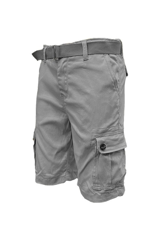 Mens Belted Cargo Shorts with Belt Smile Sparker