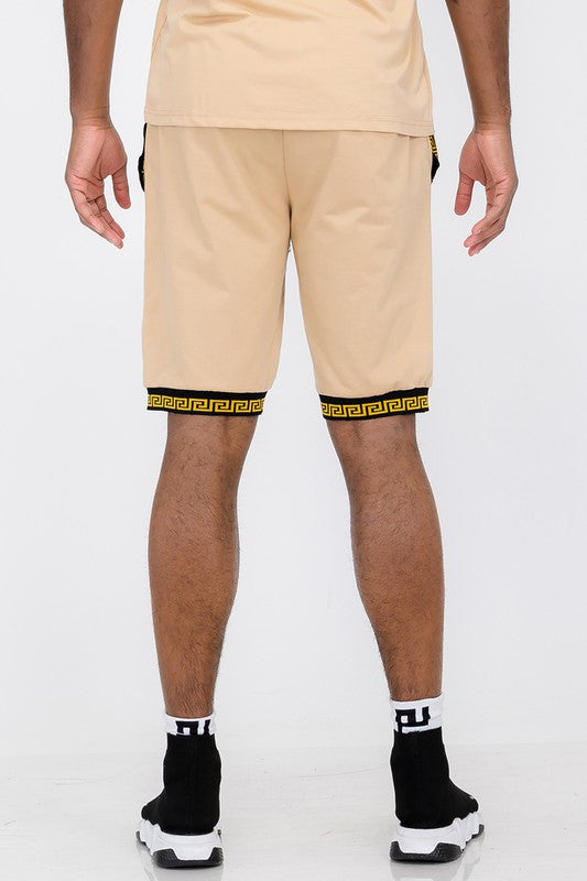 Mens Lion Head Black and Gold Detail Shorts Smile Sparker