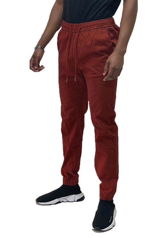 Mens Solid Stretch Cargo Jogger Smile Sparker