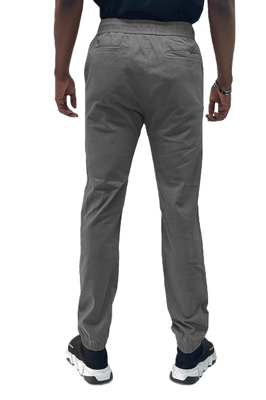 Mens Solid Stretch Cargo Jogger Smile Sparker