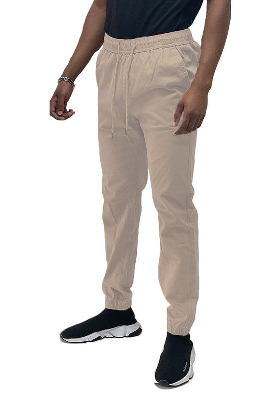 Mens Solid Stretch Cargo Jogger Smile Sparker